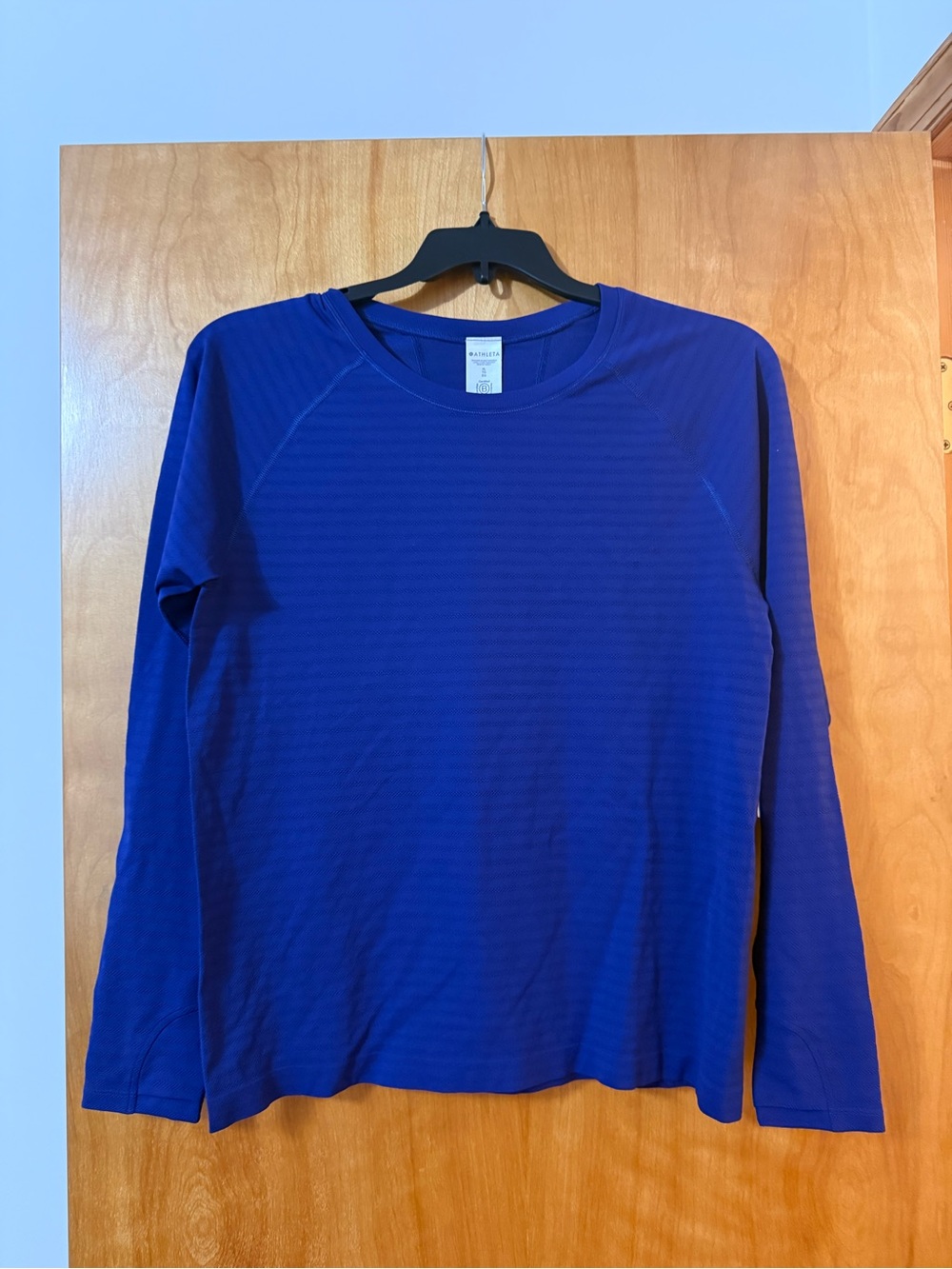 Athleta Momentum Seamless Top Long Sleeve Fitted Shirt Blue Sporty NWT XL